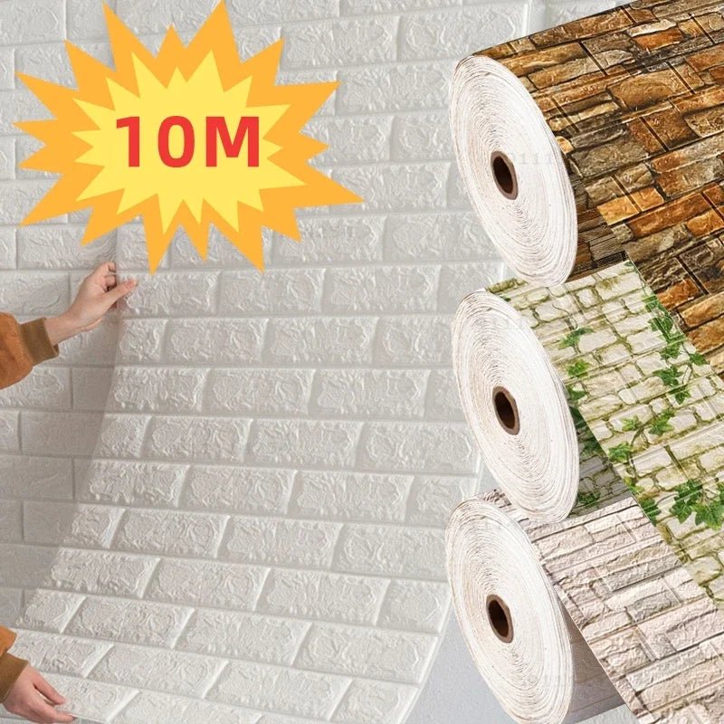 BrickWall 3D: Self - Adhesive Foam Wallpaper - Top Mix Mart