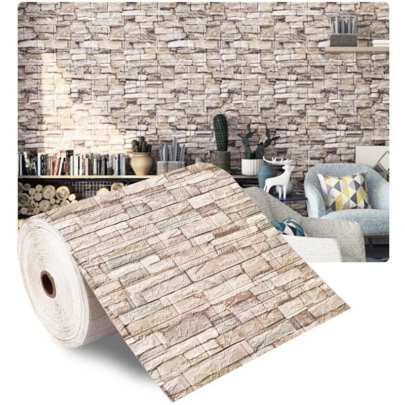 BrickWall 3D: Self - Adhesive Foam Wallpaper - Top Mix Mart