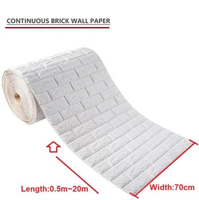 BrickWall 3D: Self - Adhesive Foam Wallpaper - Top Mix Mart